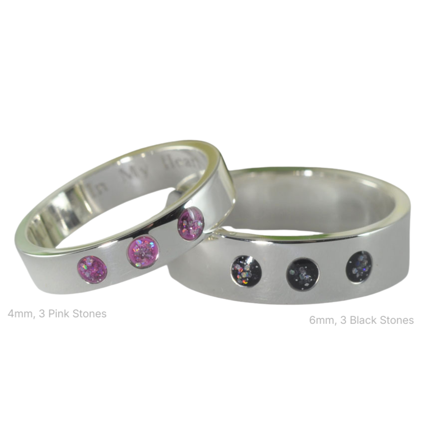 Sterling Silver Crystal Stone Memorial Ashes Ring