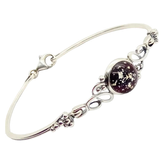 Ashes In Glass Bracelet With Ornate Sterling Silver Torque Bangle