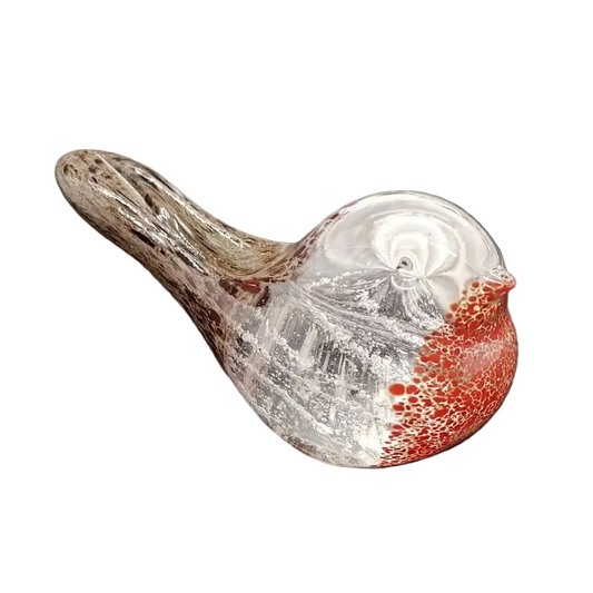 Glass ashes keepsake, Robin paperweight