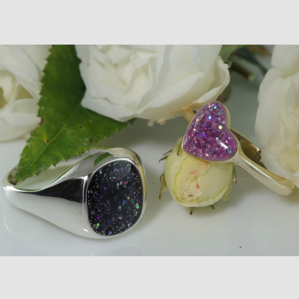 Crystallure Signet Ring & Heart Ring