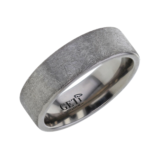 Modern Wire Brushed Titanium Memorial Ring