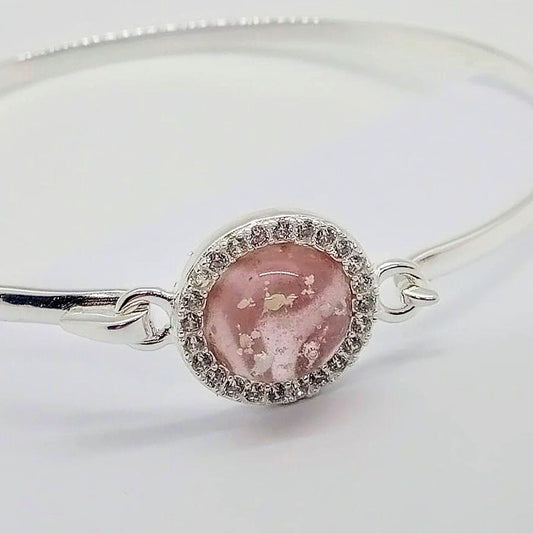 Ashes Glass Cubic Zirconia Edged Memorial Bangle