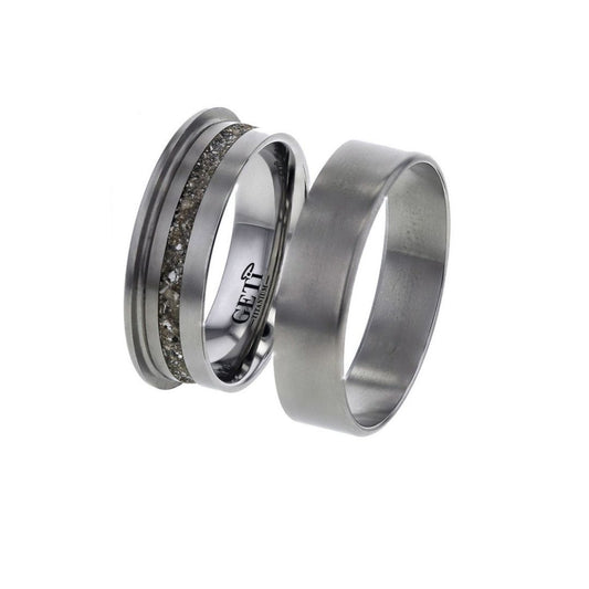 Traditional Polished Titanium Memorial Ring