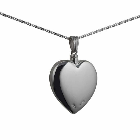 Silver Handmade Plain Heart Memorial Locket. 30x28mm