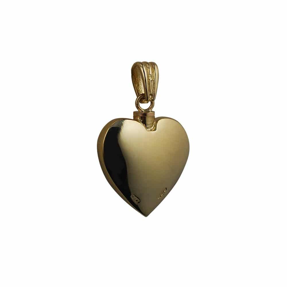 9ct Gold Handmade Embossed Heart Memorial Locket. 25x22mm