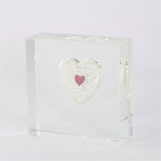 Square Sparkle Heart Memorial