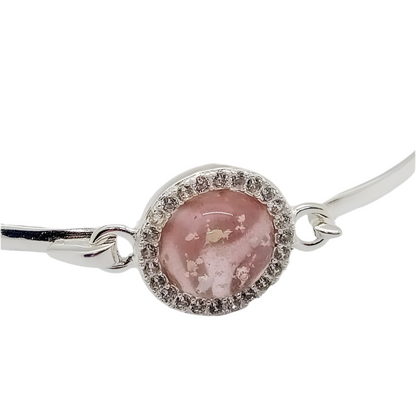 Ashes Glass Cubic Zirconia Edged Memorial Bangle