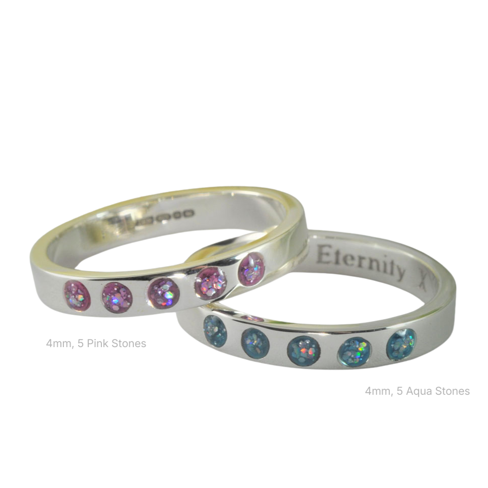 Sterling Silver Crystal Stone Memorial Ashes Ring