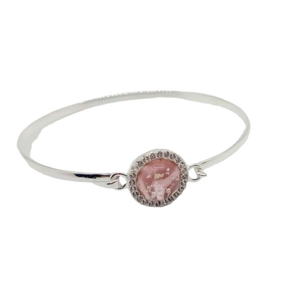 Ashes Glass Cubic Zirconia Edged Memorial Bangle