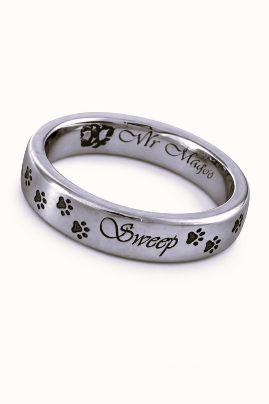 Paw Print Memorial Ashes Ring