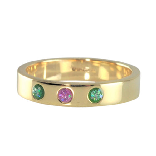 Gold Crystal Stone Memorial Ring