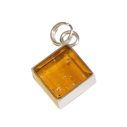 9ct Gold Crystal Glass Memorial Ashes Charm