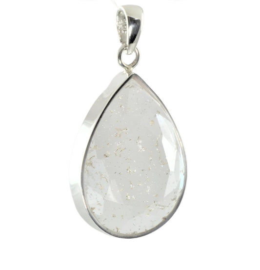 Ashes in Glass teardrop Silver Pendant Clear
