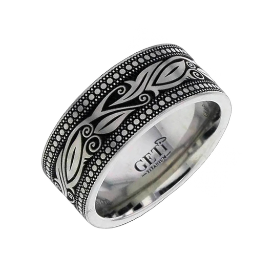 Leaves Titanium Memorial Ring