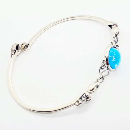 Ashes Glass Memorial Sterling Silver Ornate Bangle