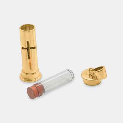 Gold-Plated Silver Cross Memory Pendant Capsule