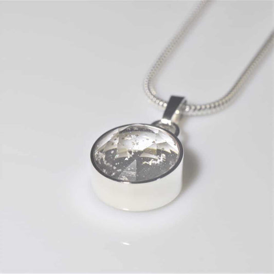 Small Faceted Round Pendant - Clear