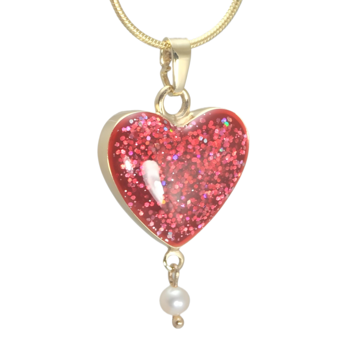Memorial Starlight Heart and Pearl Necklace