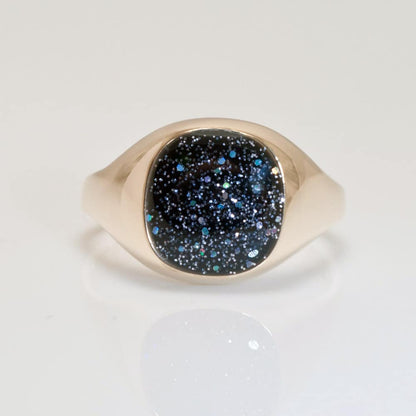 Crystallure Signet Ring - Gold & Black