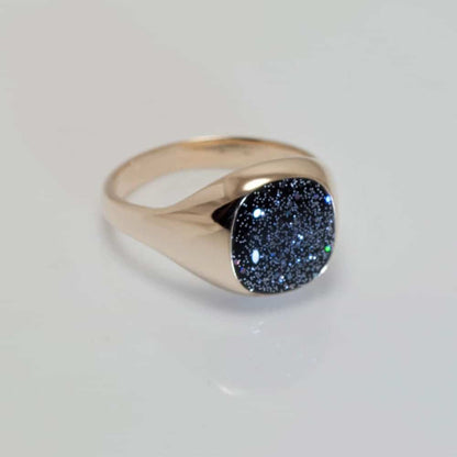 Crystallure Signet Ring - Gold & Black