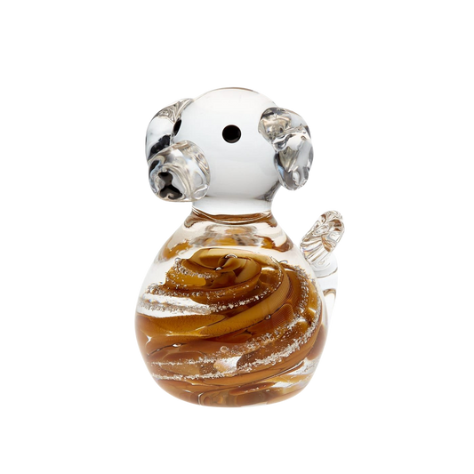 Memorial Glass Dog Paperweight for Ashes