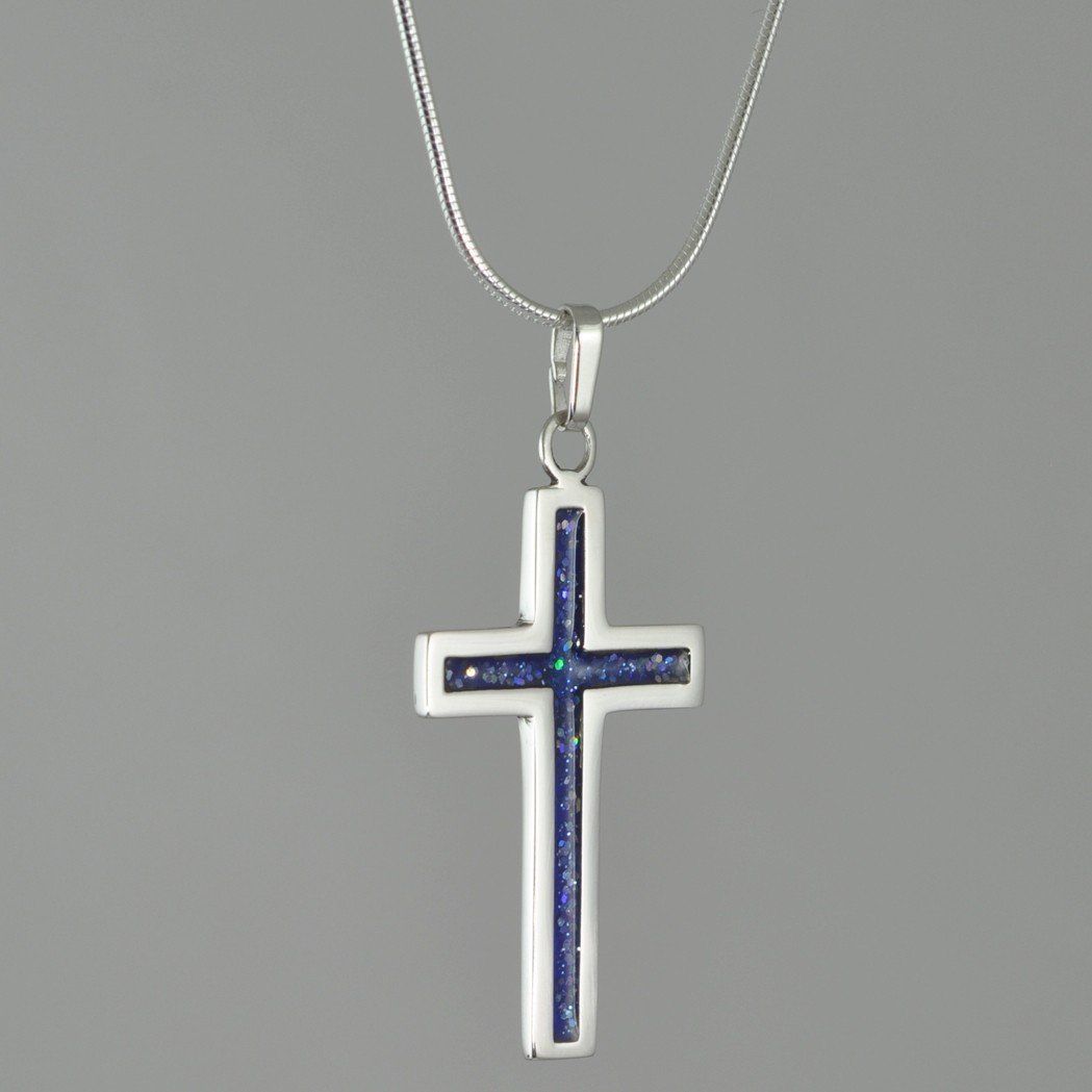 Eternity Crystallure Cross, 45cm snake chain 