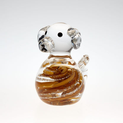 Memorial Glass Dog Paperweight for Ashes