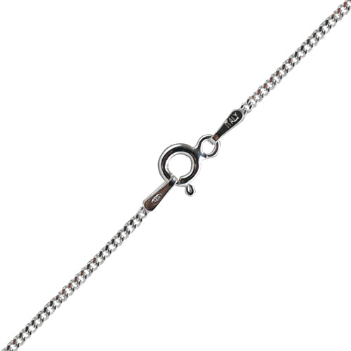 Silver chain necklace with clasp on a white background
