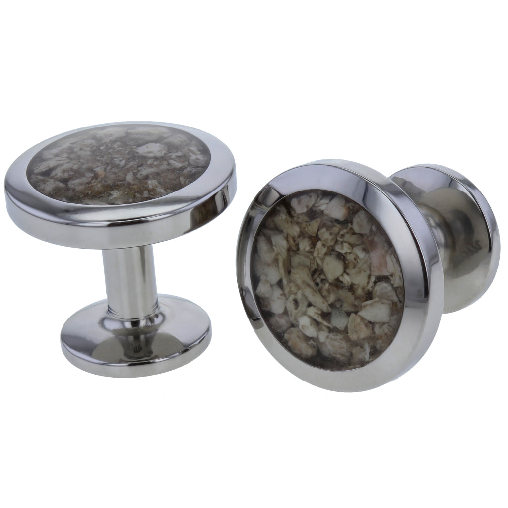 Memorial Titanium Cufflinks to hold ashes, hair or fur