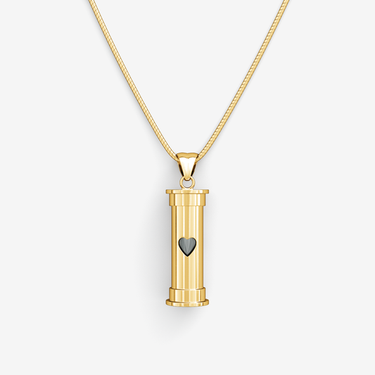 Heart Memory Pendant Capsule, Gold-Plated Sterling Silver