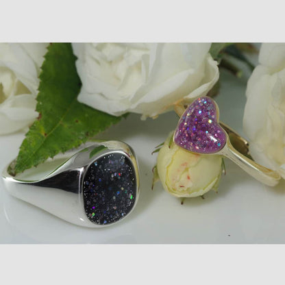 Crystallure Signet Ring & Heart Ring