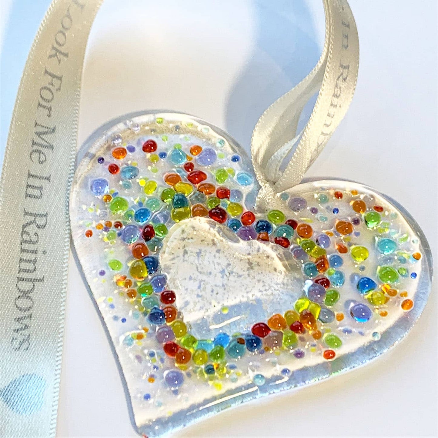 Memorial Heart Shaped Glass Sun-Catcher