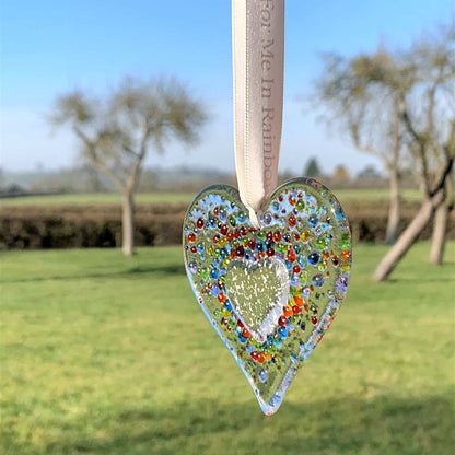 Memorial Heart Shaped Glass Sun-Catcher