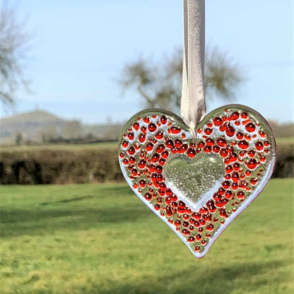 Memorial Heart Shaped Glass Sun-Catcher