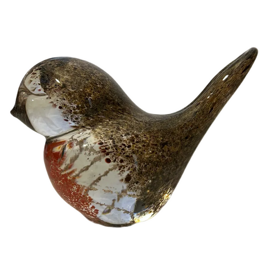 Memorial Ashes Glass Robin Paperweight