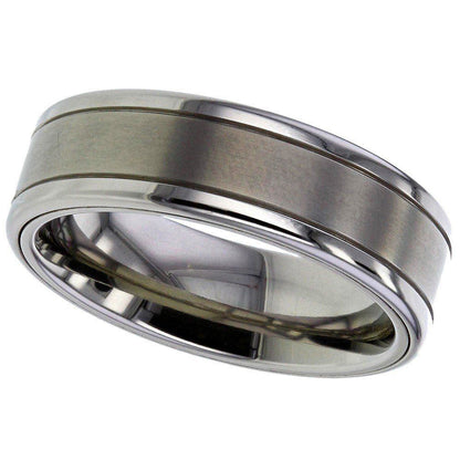 grey ashes flat ring with silver edges on a white background