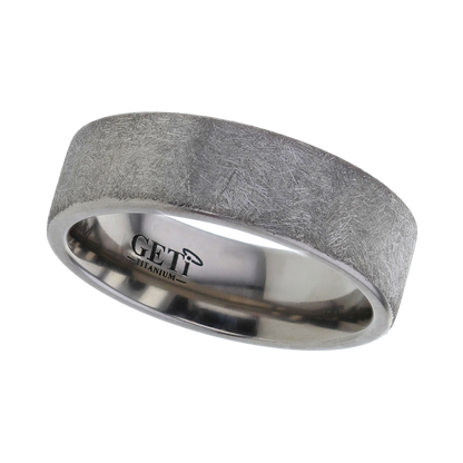 Modern Wire Brushed Titanium Memorial Ring