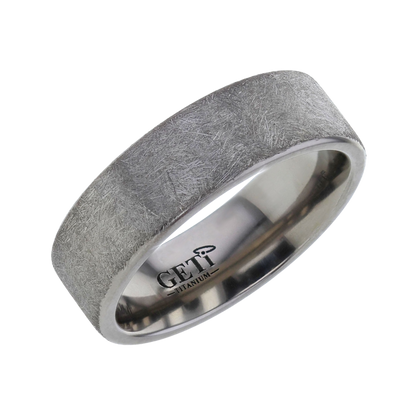 Modern Wire Brushed Titanium Memorial Ring