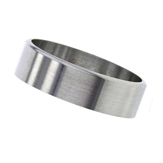 Wide Titanium memorial ring for ashes, with a polished finish style on a white background