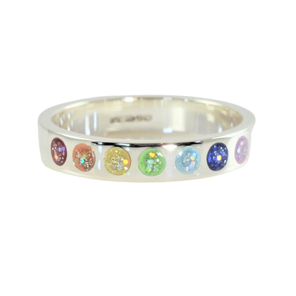 Rainbow Memorial Ashes Ring