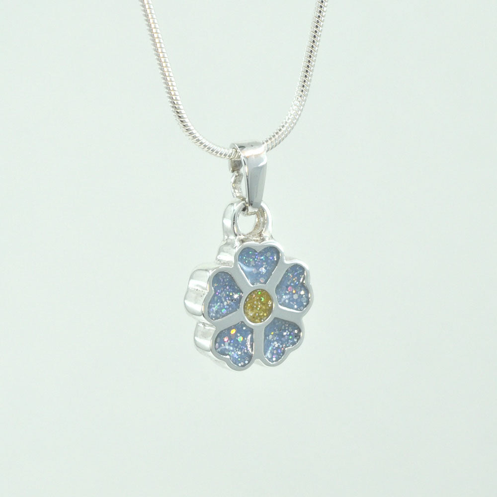 Crystallure Sterling Silver Forget-Me-Not Pendant