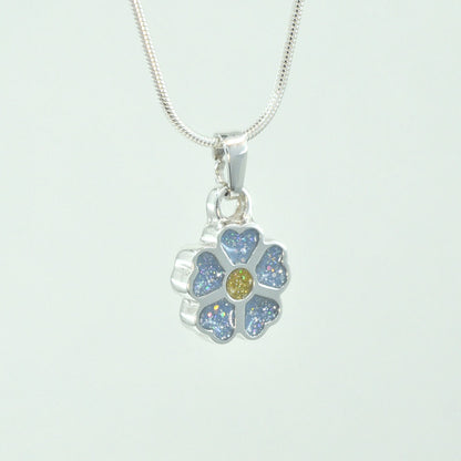 Crystallure Sterling Silver Forget-Me-Not Pendant