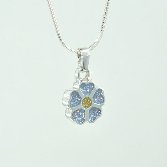 Crystallure Sterling Silver Forget-Me-Not Pendant