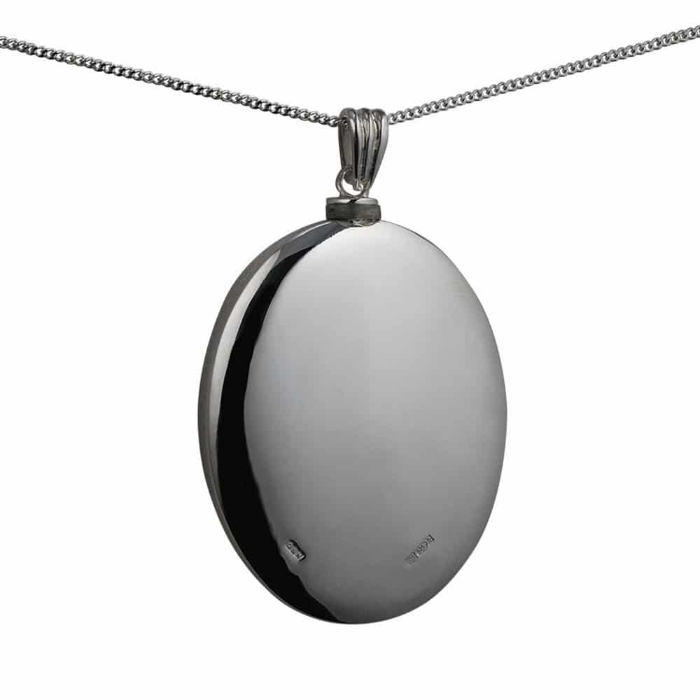 Silver Handmade Plain Oval Memorial self fill locket for ashes. 45x35mm. self fill cremation ashes necklace, ashes jewellery, ashes keepsakes, pets ashes, handmade in uk memorial jewellery, hidden ashes, self fill ashesurn pendant, trusted uk jewellery, premium quality, best self fill ashes jewellery, ashes pendant, sterling silver, unique, engraved, personalised