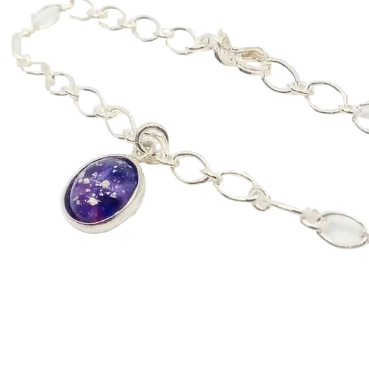 Sterling Silver Ashes Glass Charm Bracelet