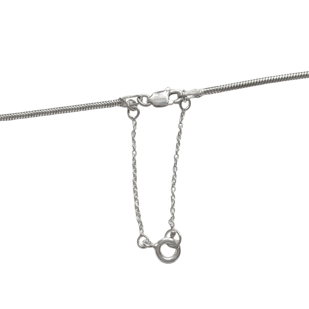 Sterling Silver Cross Memorial Necklace With Snake Chain