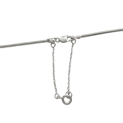 Sterling Silver Cross Memorial Necklace With Snake Chain