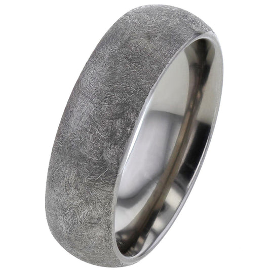 Traditional Brushed Titanium Memorial Ring For Ashes