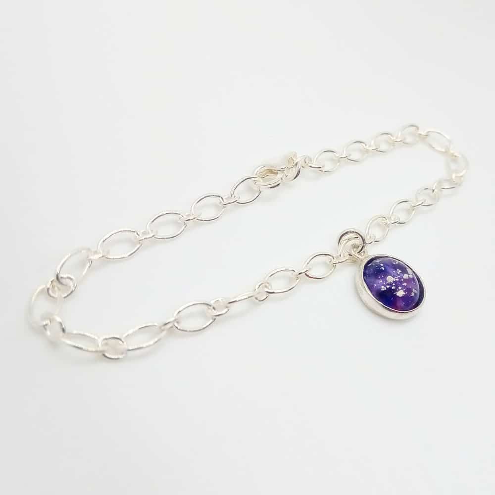 Sterling Silver Ashes Glass Charm Bracelet