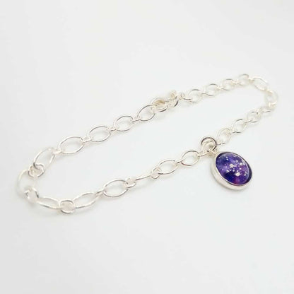 Sterling Silver Ashes Glass Charm Bracelet